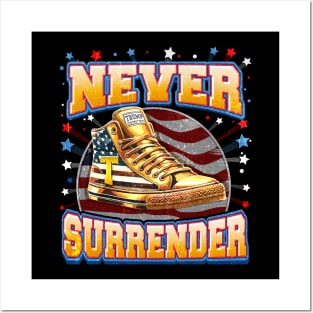 Trump Sneakers Never Surrender Posters and Art